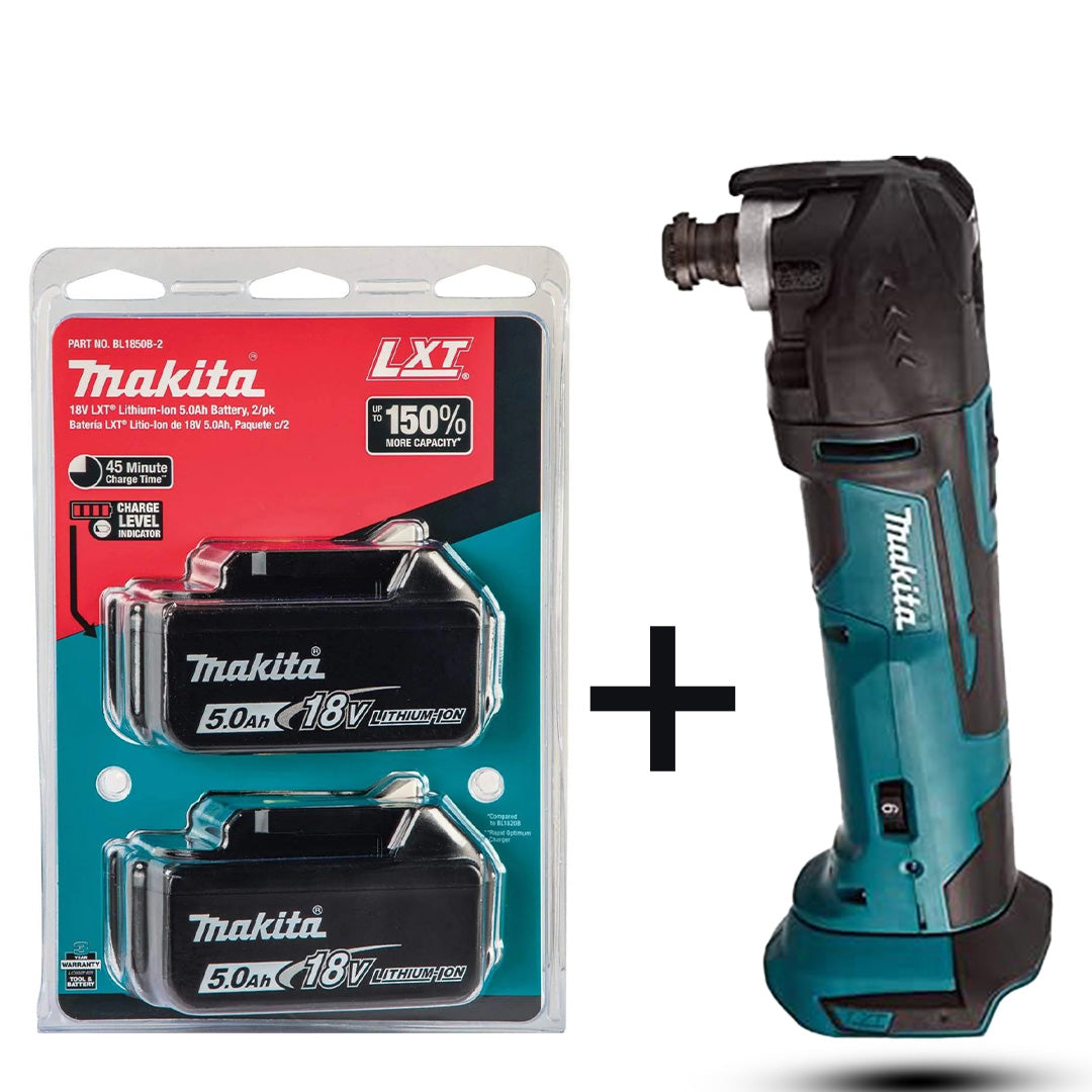 Makita 18V Multi-Tool Kit DTM51Z – Cordless, 2 x 5.0Ah Batteries, Blue Finish